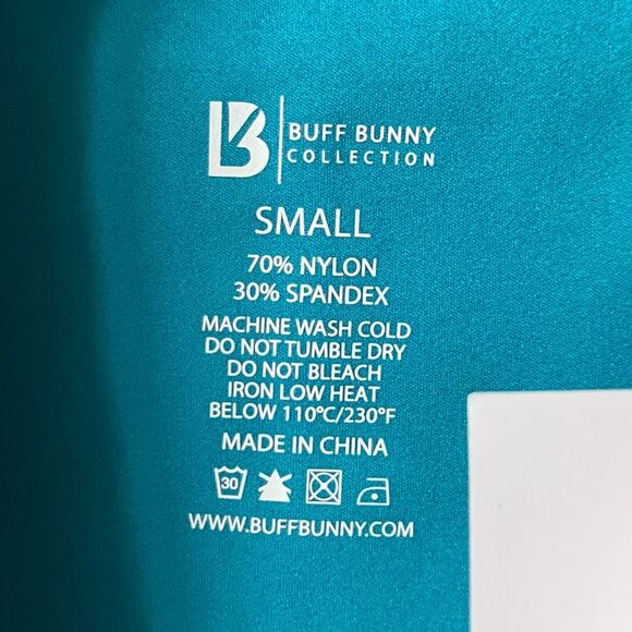 NWT BuffBunny Energy Surf & Turf Workout Slim Tight Sporty Short Sleeve Crop Top - Picture 6 of 6